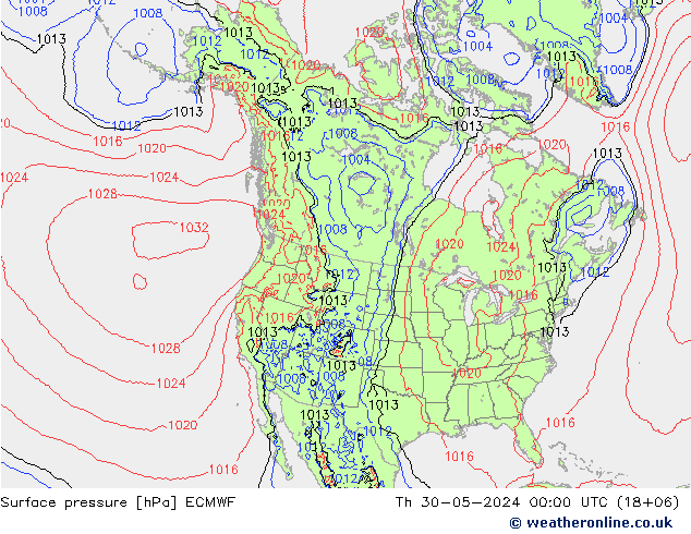 Bodendruck ECMWF Do 30.05.2024 00 UTC