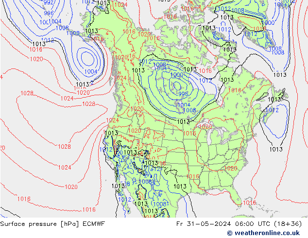 приземное давление ECMWF пт 31.05.2024 06 UTC