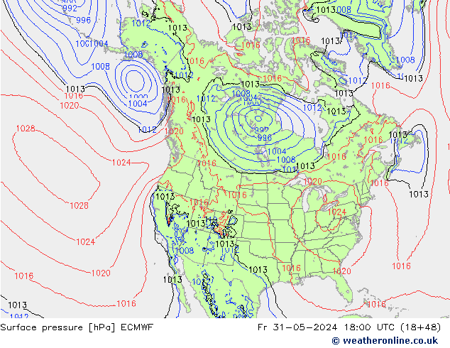 Bodendruck ECMWF Fr 31.05.2024 18 UTC