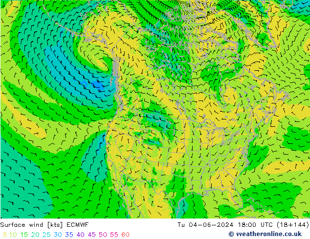 Wind 10 m ECMWF di 04.06.2024 18 UTC