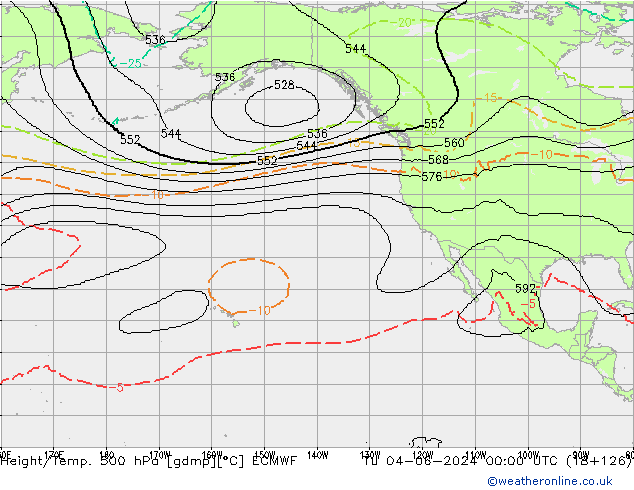 Géop./Temp. 500 hPa ECMWF mar 04.06.2024 00 UTC