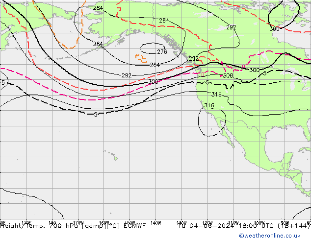 Height/Temp. 700 hPa ECMWF Ter 04.06.2024 18 UTC