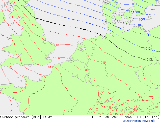 Bodendruck ECMWF Di 04.06.2024 18 UTC