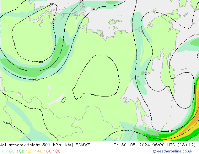 Prąd strumieniowy ECMWF czw. 30.05.2024 06 UTC