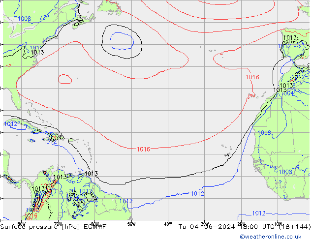 ciśnienie ECMWF wto. 04.06.2024 18 UTC