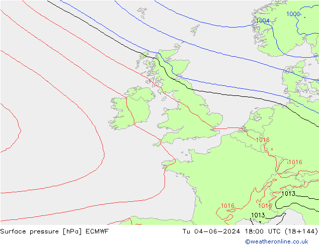 Pressione al suolo ECMWF mar 04.06.2024 18 UTC