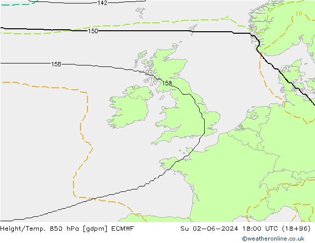 Height/Temp. 850 hPa ECMWF  02.06.2024 18 UTC