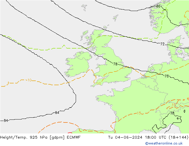 Hoogte/Temp. 925 hPa ECMWF di 04.06.2024 18 UTC