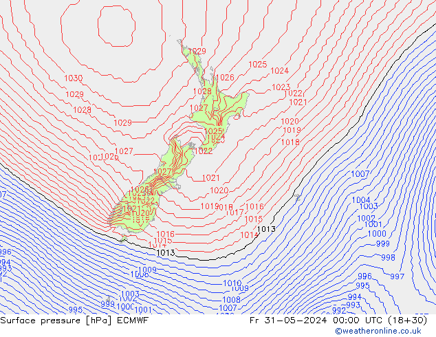 pression de l'air ECMWF ven 31.05.2024 00 UTC