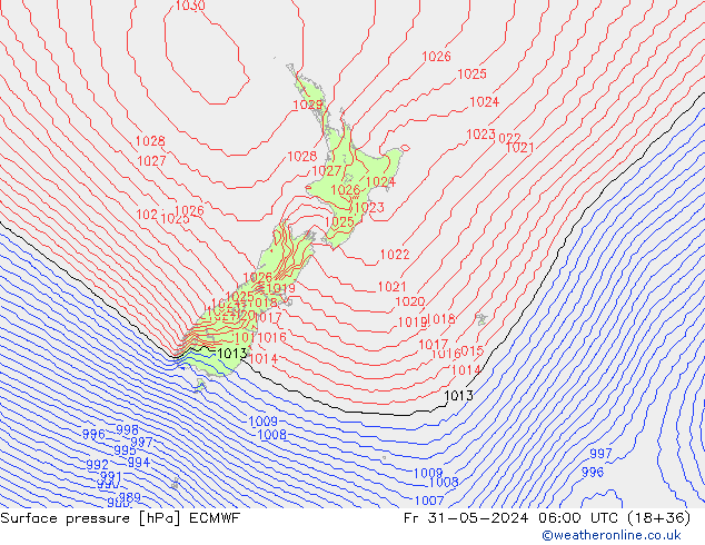 Yer basıncı ECMWF Cu 31.05.2024 06 UTC