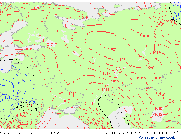 Luchtdruk (Grond) ECMWF za 01.06.2024 06 UTC