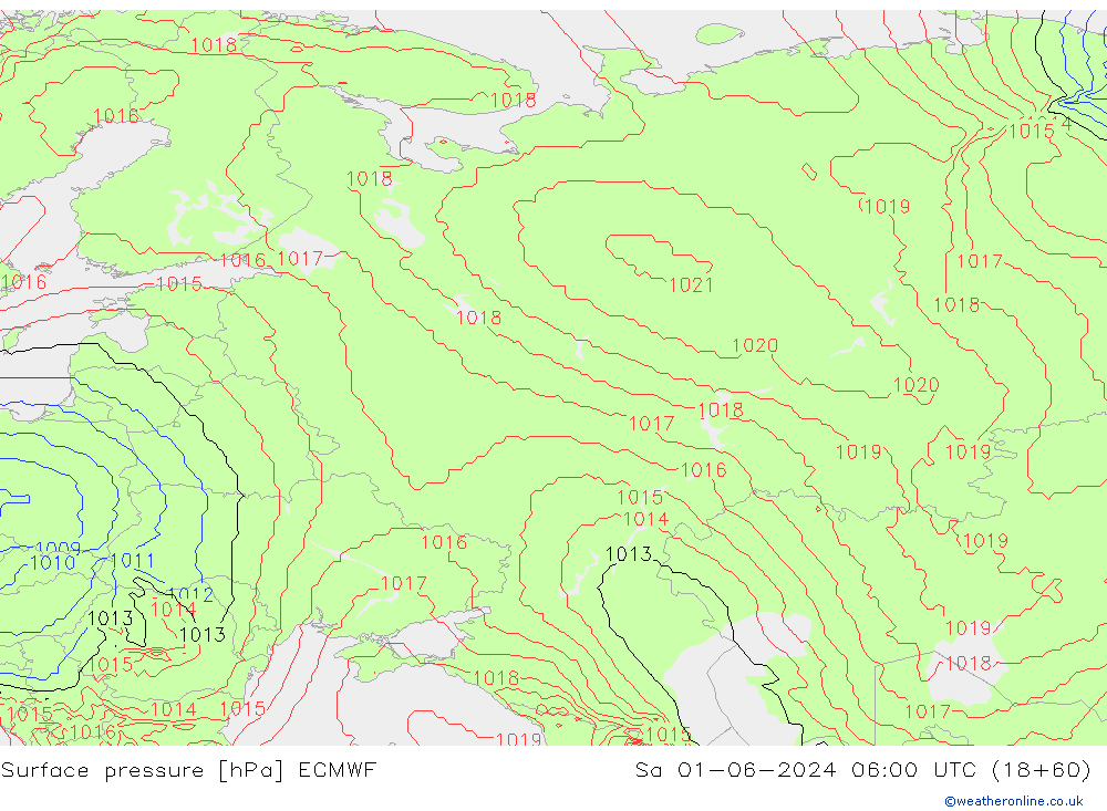 Luchtdruk (Grond) ECMWF za 01.06.2024 06 UTC