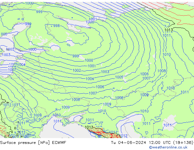 pressão do solo ECMWF Ter 04.06.2024 12 UTC