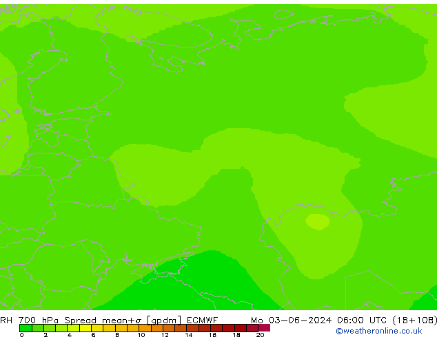 RH 700 hPa Spread ECMWF Mo 03.06.2024 06 UTC