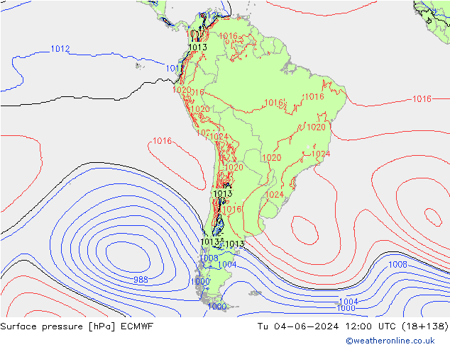 ciśnienie ECMWF wto. 04.06.2024 12 UTC