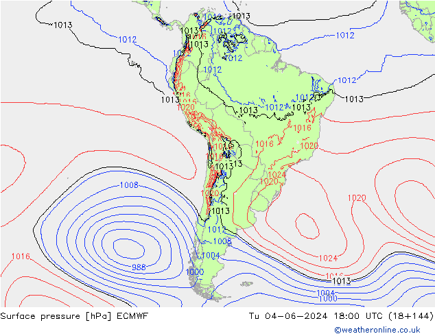 Luchtdruk (Grond) ECMWF di 04.06.2024 18 UTC