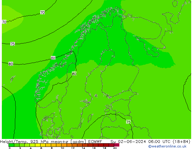 Height/Temp. 925 hPa ECMWF dom 02.06.2024 06 UTC