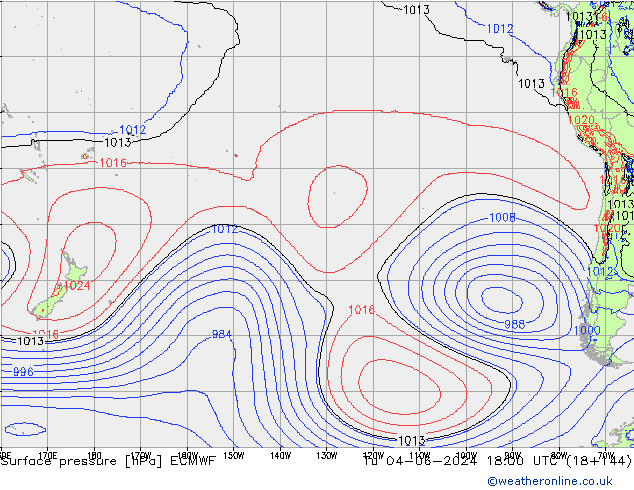 Yer basıncı ECMWF Sa 04.06.2024 18 UTC