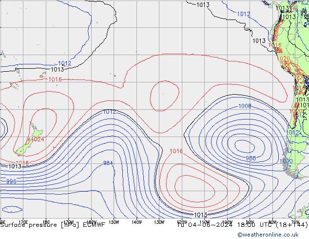 Presión superficial ECMWF mar 04.06.2024 18 UTC