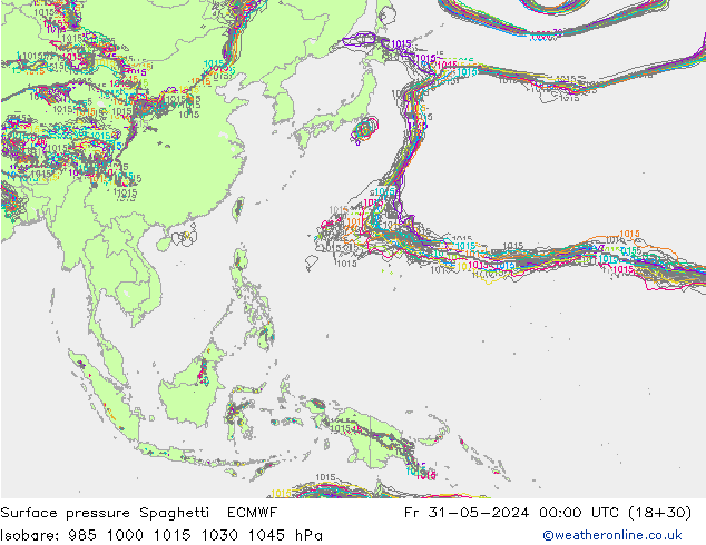 ciśnienie Spaghetti ECMWF pt. 31.05.2024 00 UTC