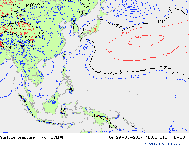 Yer basıncı ECMWF Çar 29.05.2024 18 UTC