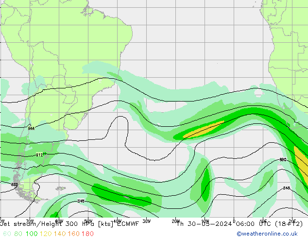 Jet stream/Height 300 hPa ECMWF Th 30.05.2024 06 UTC