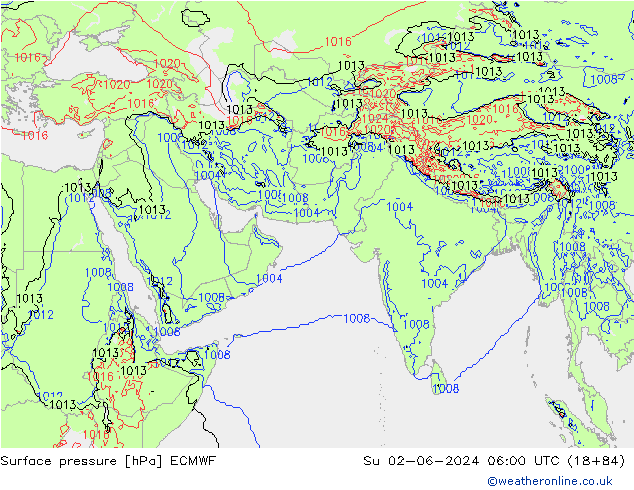 ciśnienie ECMWF nie. 02.06.2024 06 UTC