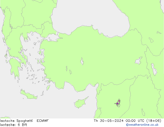 Isotachs Spaghetti ECMWF Th 30.05.2024 00 UTC