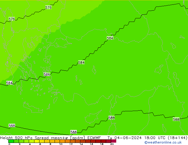 Height 500 hPa Spread ECMWF Tu 04.06.2024 18 UTC