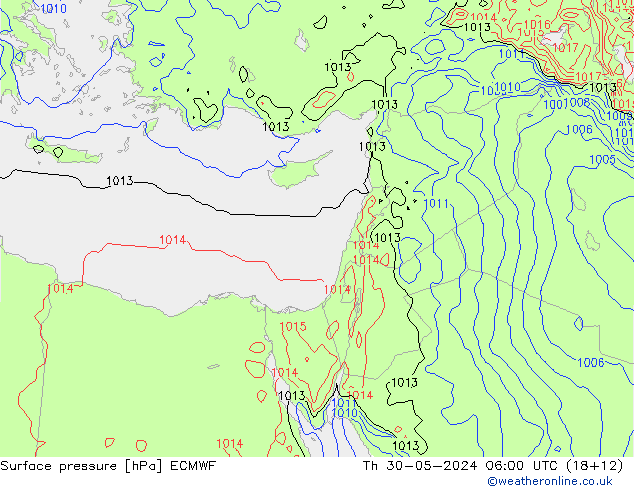 Surface pressure ECMWF Th 30.05.2024 06 UTC