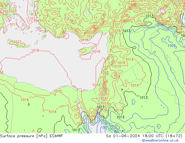 Luchtdruk (Grond) ECMWF za 01.06.2024 18 UTC