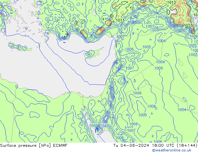 ciśnienie ECMWF wto. 04.06.2024 18 UTC