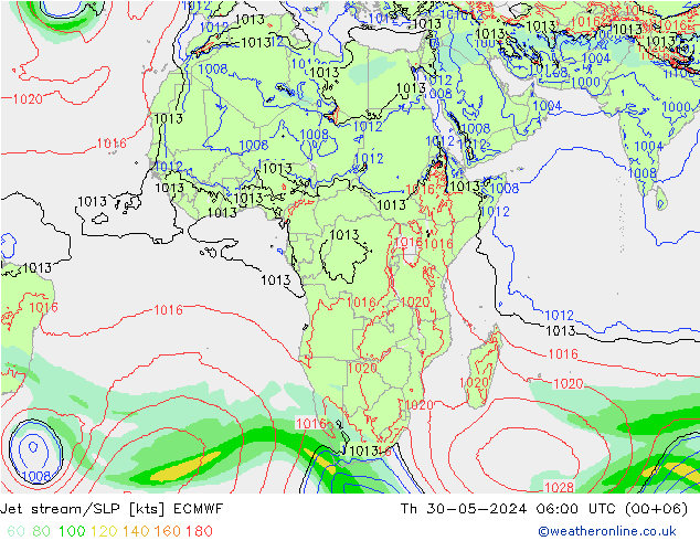 Courant-jet ECMWF jeu 30.05.2024 06 UTC