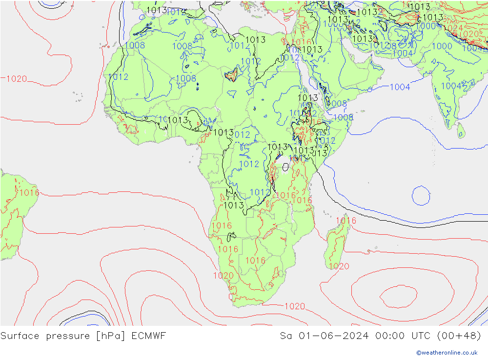 Yer basıncı ECMWF Cts 01.06.2024 00 UTC