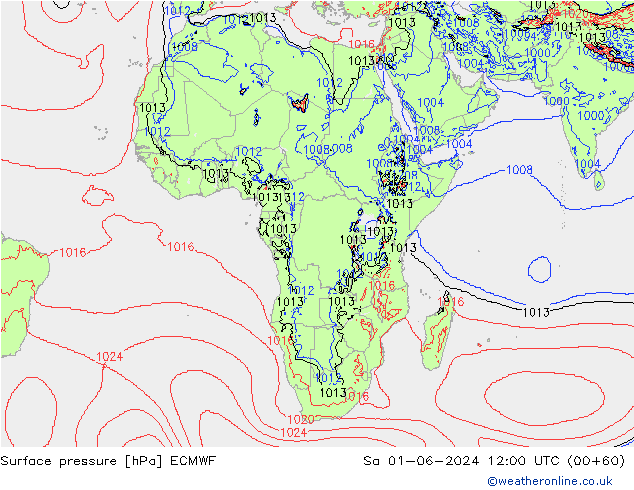 Yer basıncı ECMWF Cts 01.06.2024 12 UTC