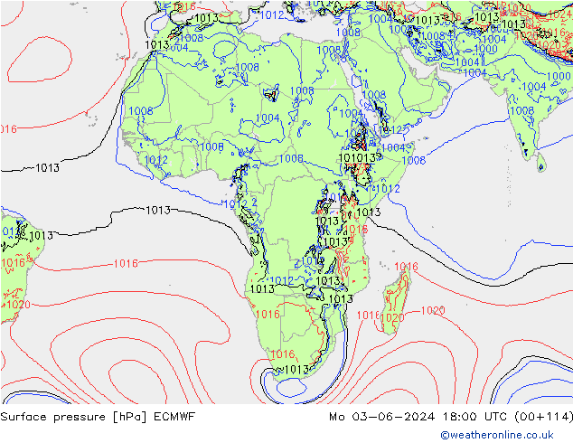 Luchtdruk (Grond) ECMWF ma 03.06.2024 18 UTC