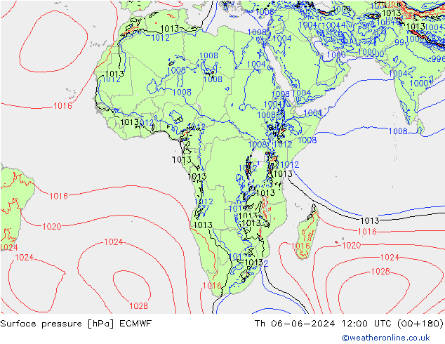 Yer basıncı ECMWF Per 06.06.2024 12 UTC