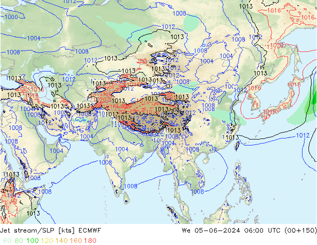 Polarjet/Bodendruck ECMWF Mi 05.06.2024 06 UTC