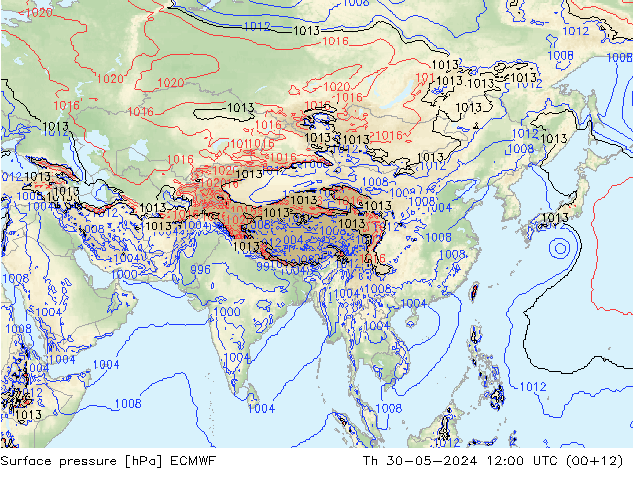 pression de l'air ECMWF jeu 30.05.2024 12 UTC