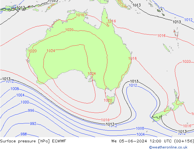 Atmosférický tlak ECMWF St 05.06.2024 12 UTC