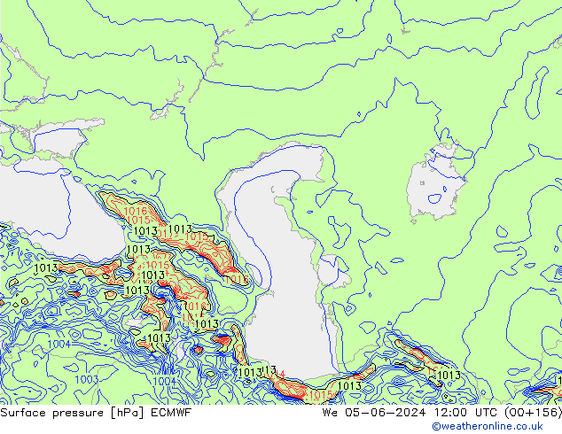 Atmosférický tlak ECMWF St 05.06.2024 12 UTC