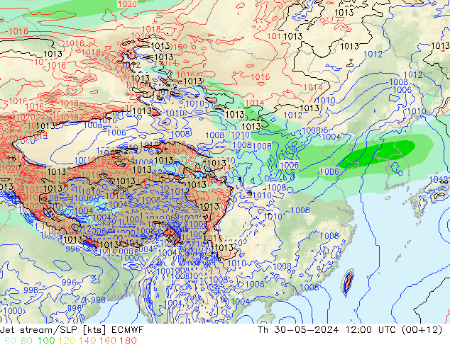 Jet stream/SLP ECMWF Th 30.05.2024 12 UTC