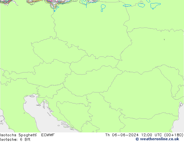 Isotaca Spaghetti ECMWF jue 06.06.2024 12 UTC