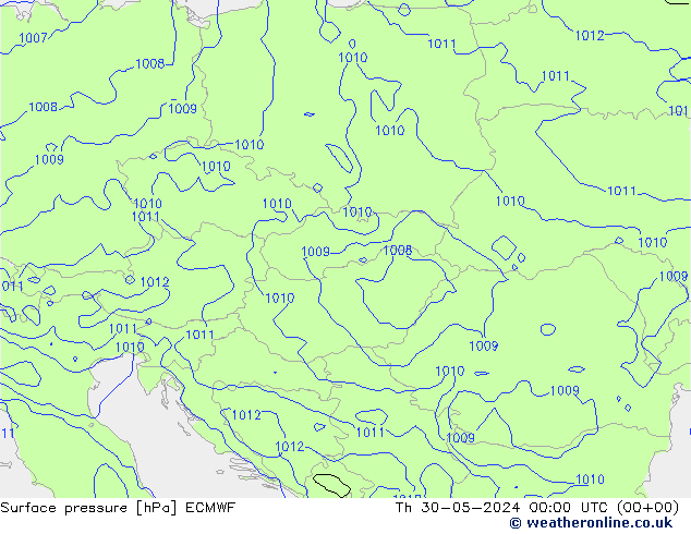 pressão do solo ECMWF Qui 30.05.2024 00 UTC