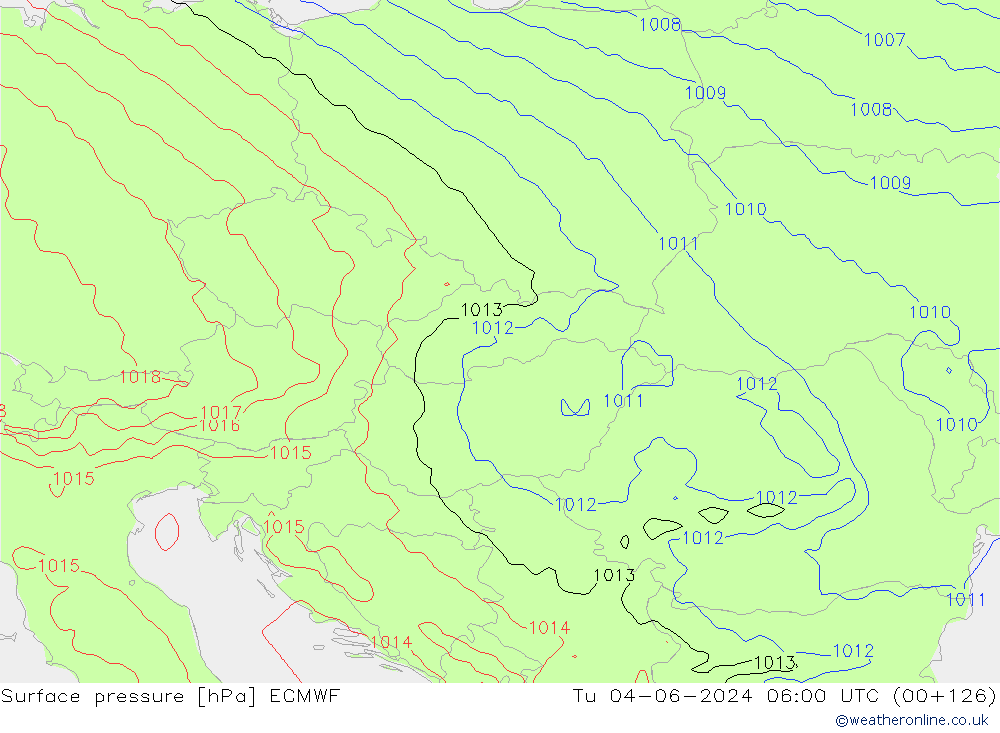 ciśnienie ECMWF wto. 04.06.2024 06 UTC