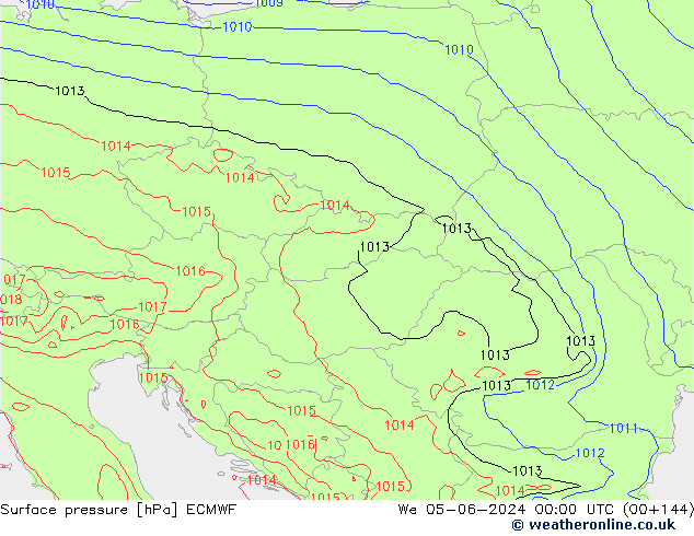 Atmosférický tlak ECMWF St 05.06.2024 00 UTC