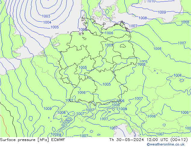 pression de l'air ECMWF jeu 30.05.2024 12 UTC