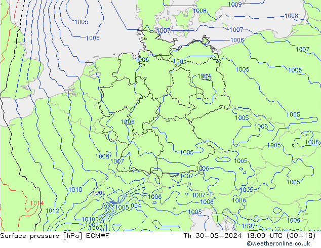 Yer basıncı ECMWF Per 30.05.2024 18 UTC