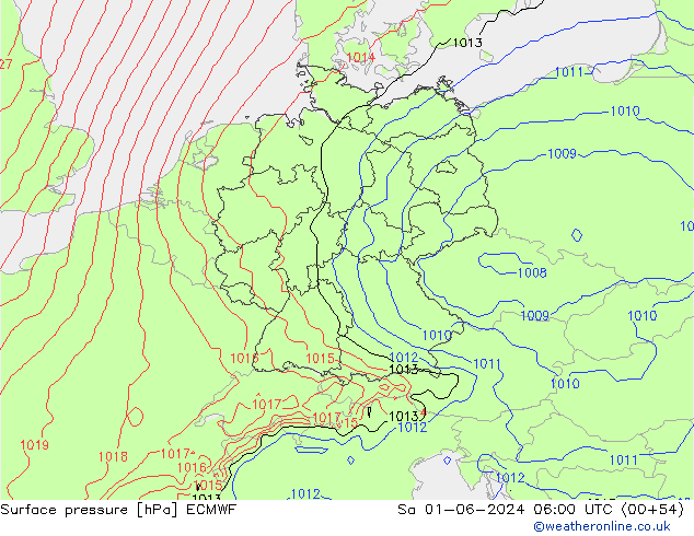 Luchtdruk (Grond) ECMWF za 01.06.2024 06 UTC