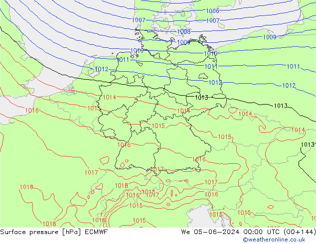 pressão do solo ECMWF Qua 05.06.2024 00 UTC